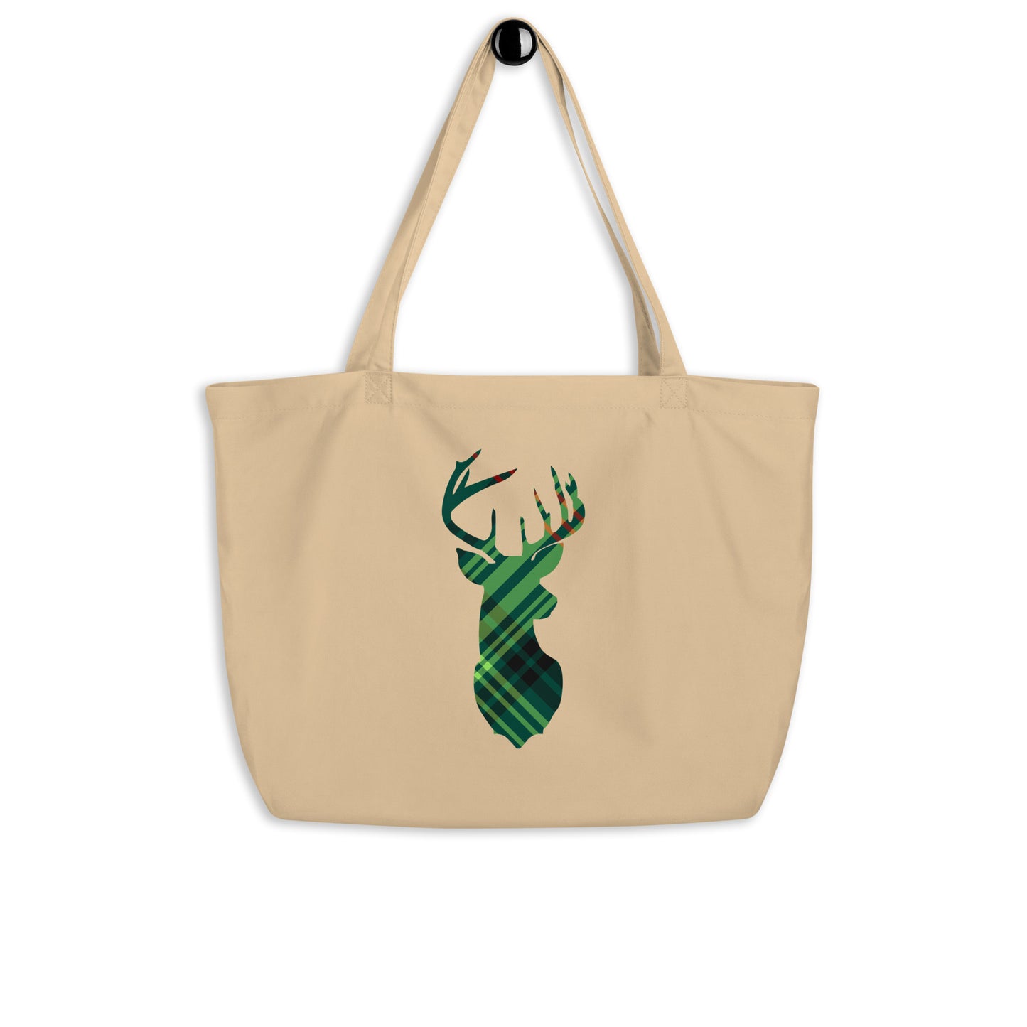 Holiday Green Buck - Large organic tote bag