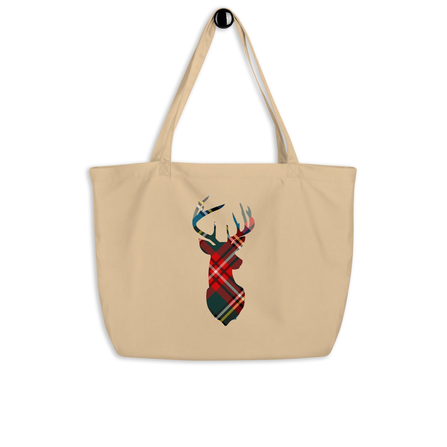 Holiday Red Buck - Large organic tote bag