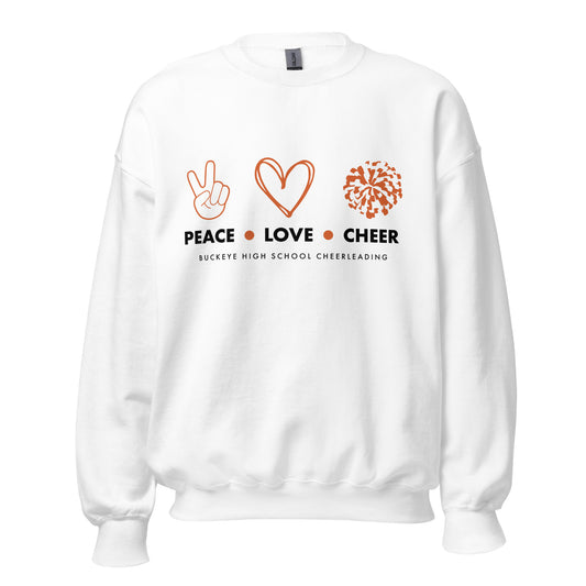 Buckeye Peace Love Cheer - Crewneck