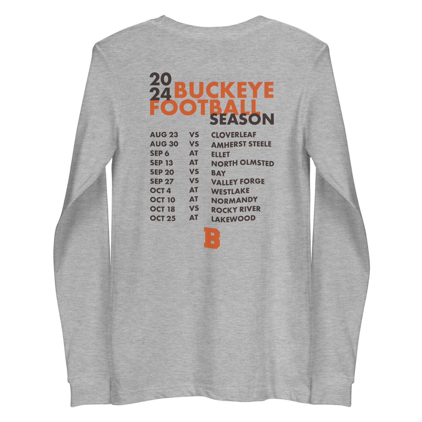 Buckeye 2024 Football - Schedule Long Sleeve Tee