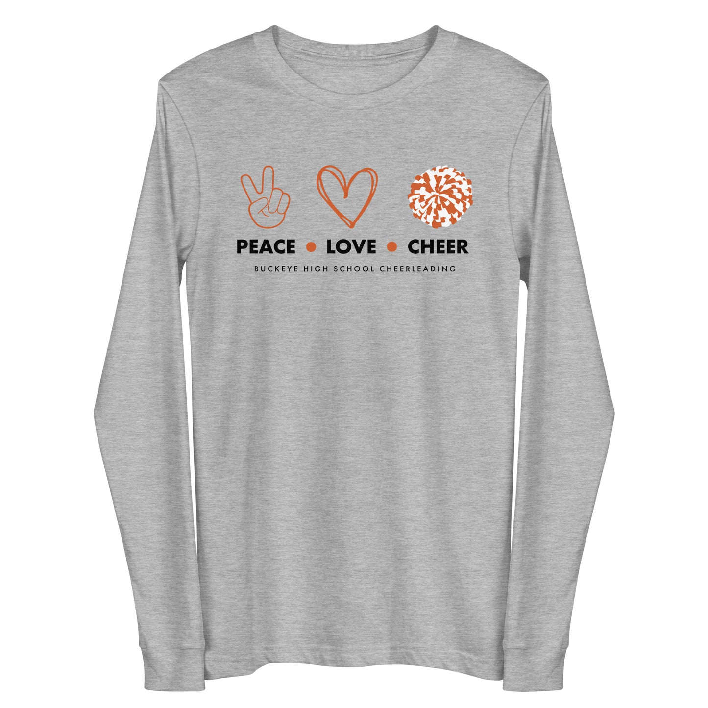 Buckeye Peace Love Cheer - Long Sleeve Tee