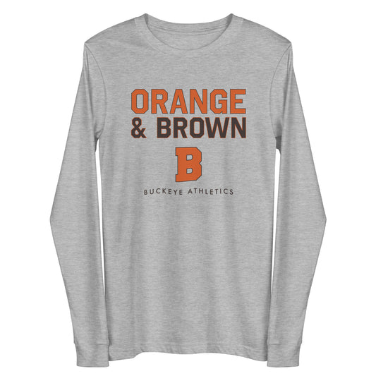 Orange & Brown - Long Sleeve Tee