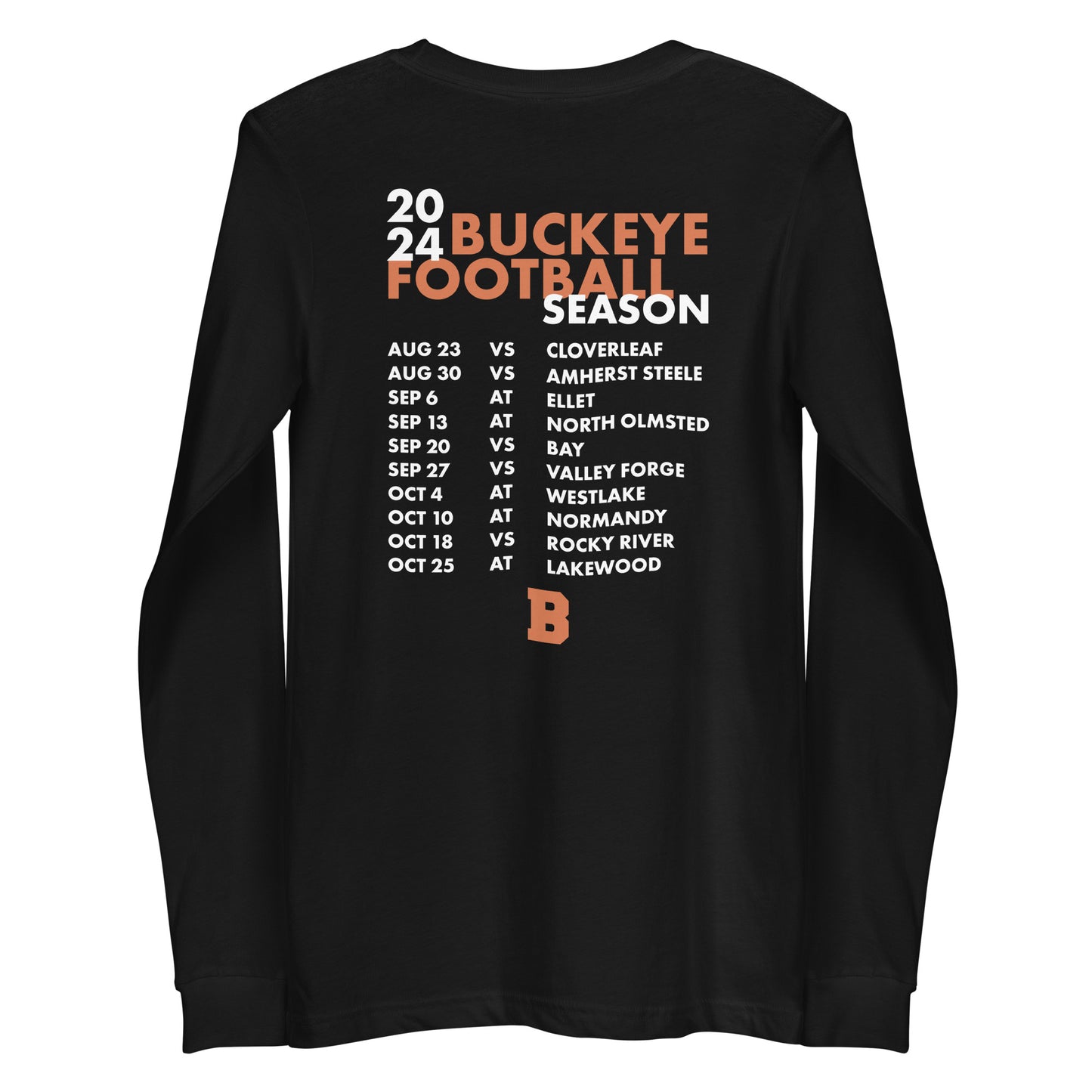 Buckeye 2024 Football - Schedule Long Sleeve Tee