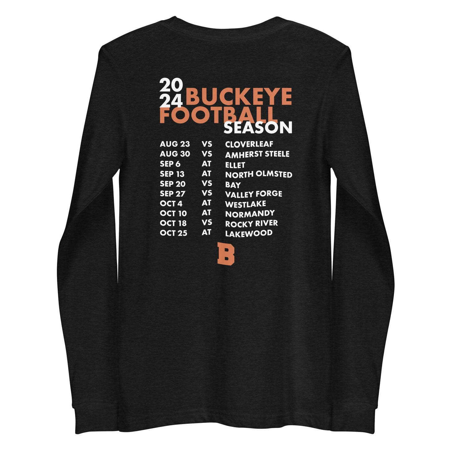 Buckeye 2024 Football - Schedule Long Sleeve Tee