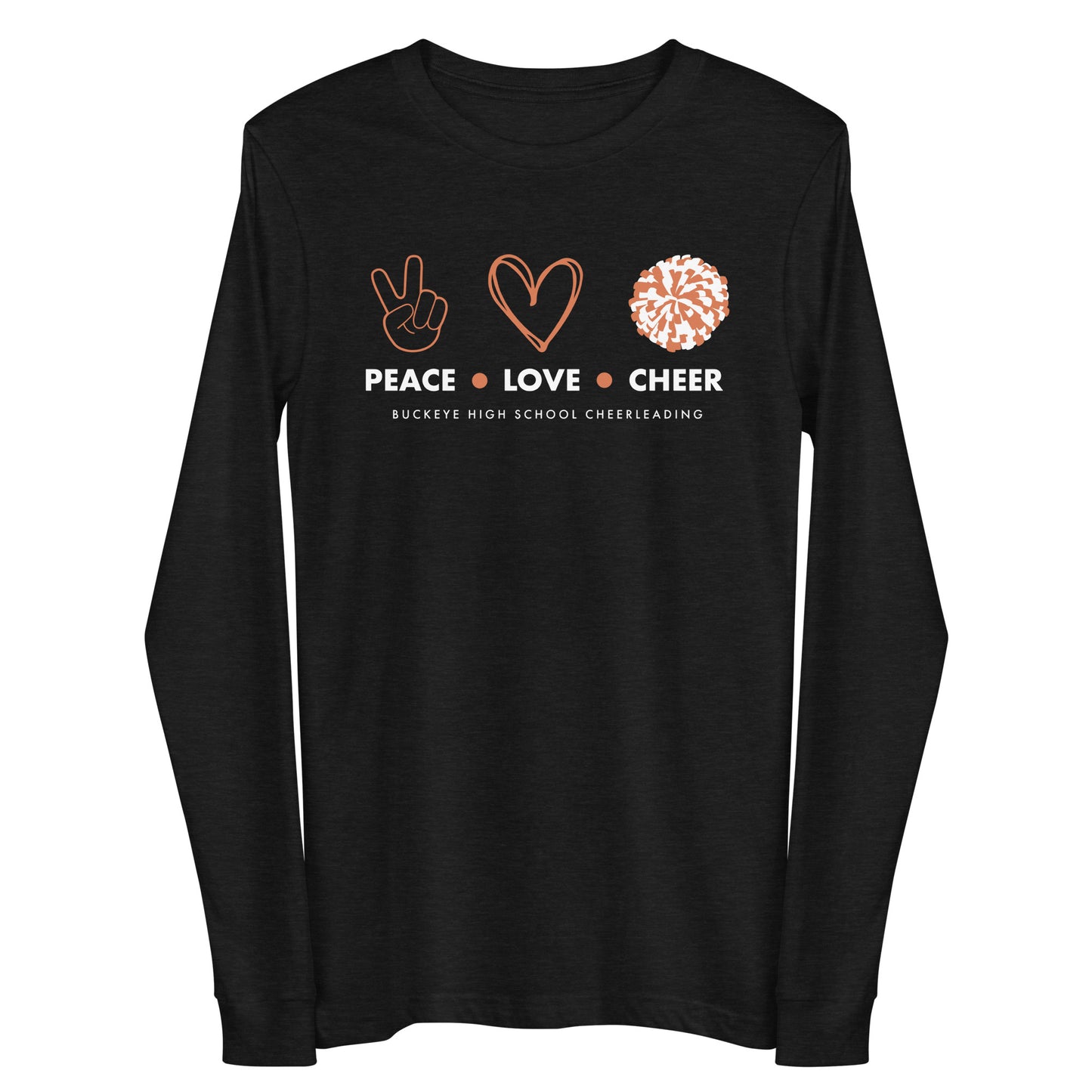 Buckeye Peace Love Cheer - Long Sleeve Tee