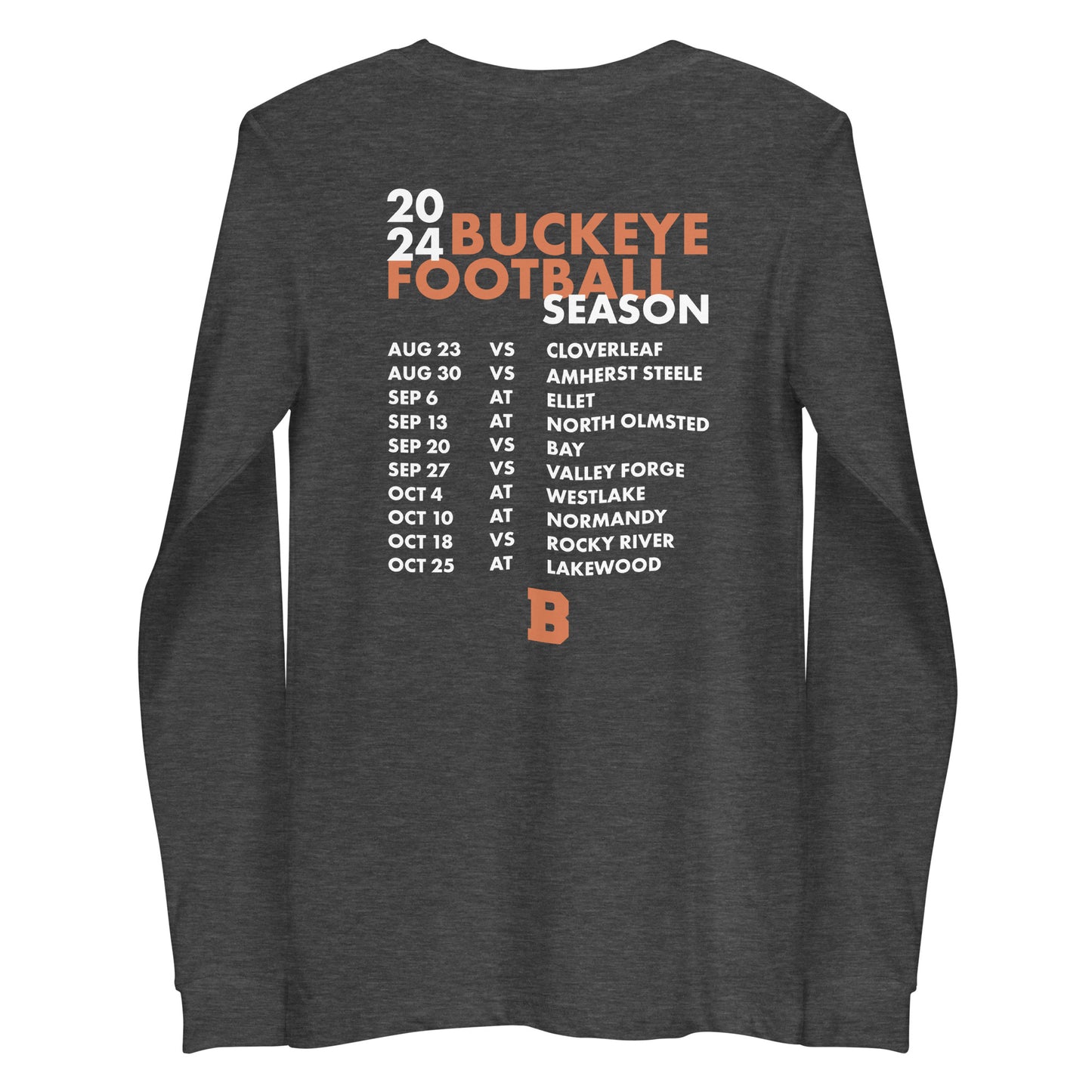 Buckeye 2024 Football - Schedule Long Sleeve Tee