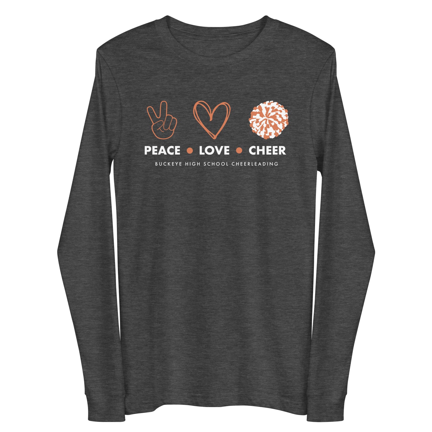 Buckeye Peace Love Cheer - Long Sleeve Tee