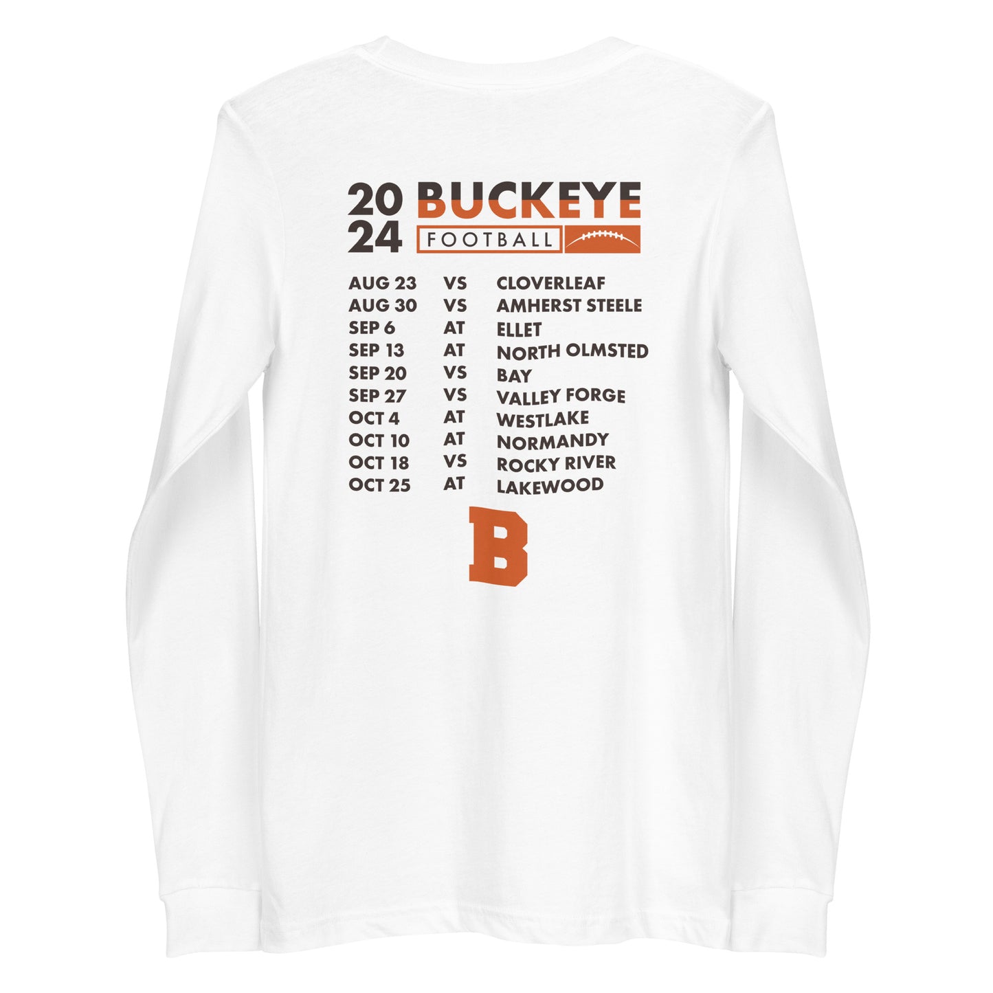 Buckeye 2024 Football - Scheduled Long Sleeve Tee