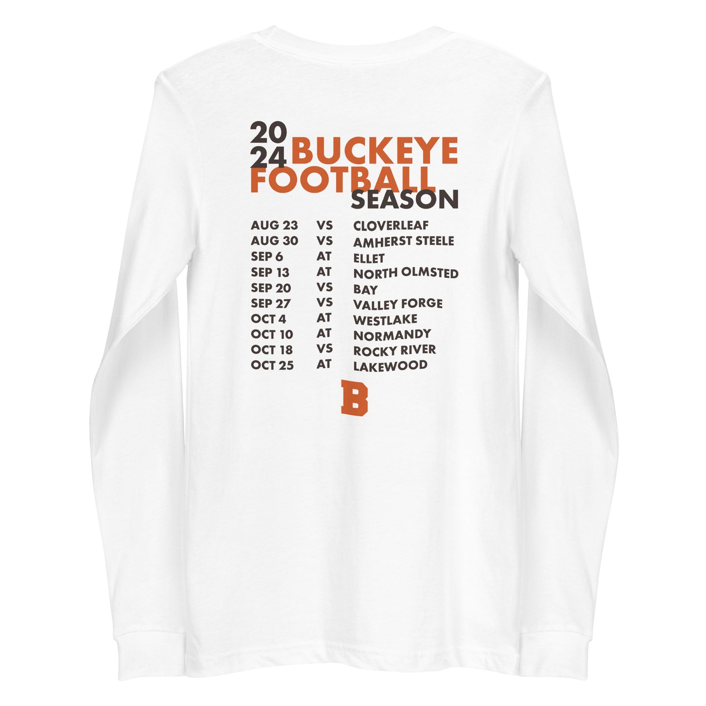 Buckeye 2024 Football - Schedule Long Sleeve Tee