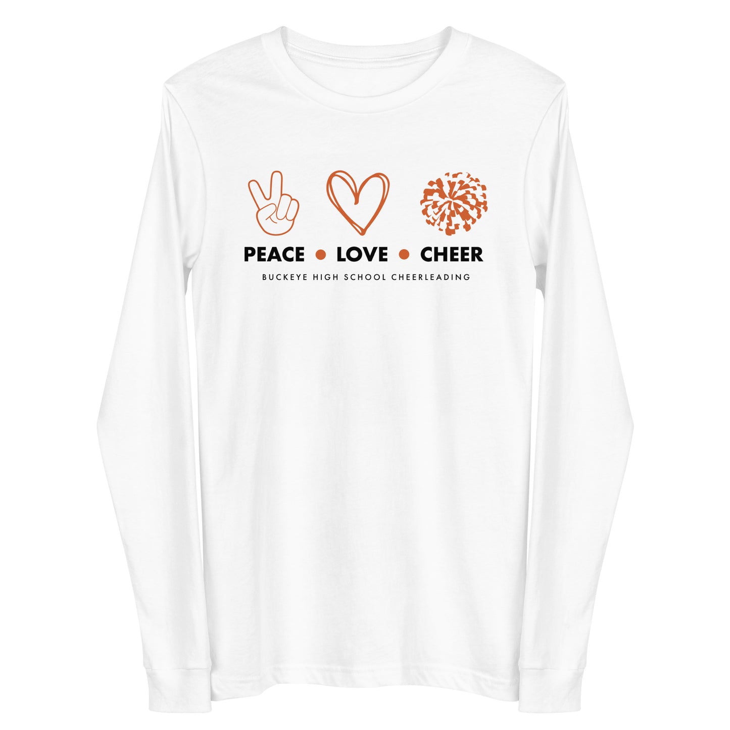 Buckeye Peace Love Cheer - Long Sleeve Tee