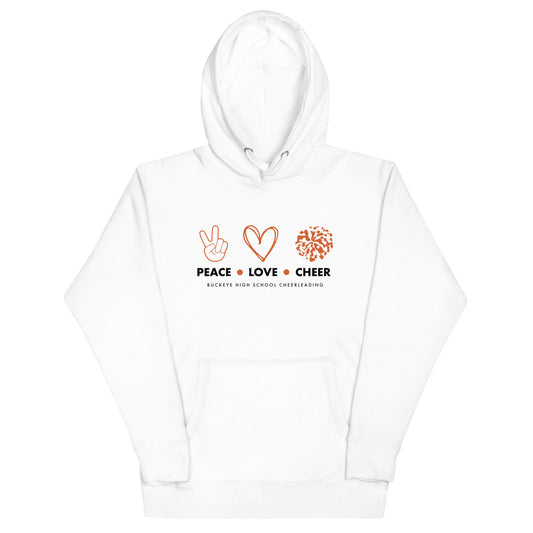 Buckeye Peace Love Cheer - Hoodie
