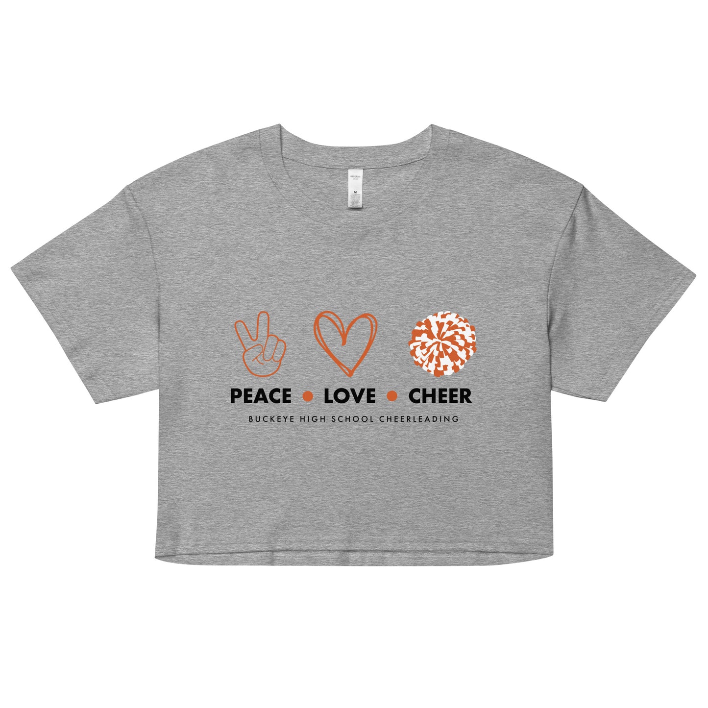 Buckeye Peace Love Cheer - Women’s crop top