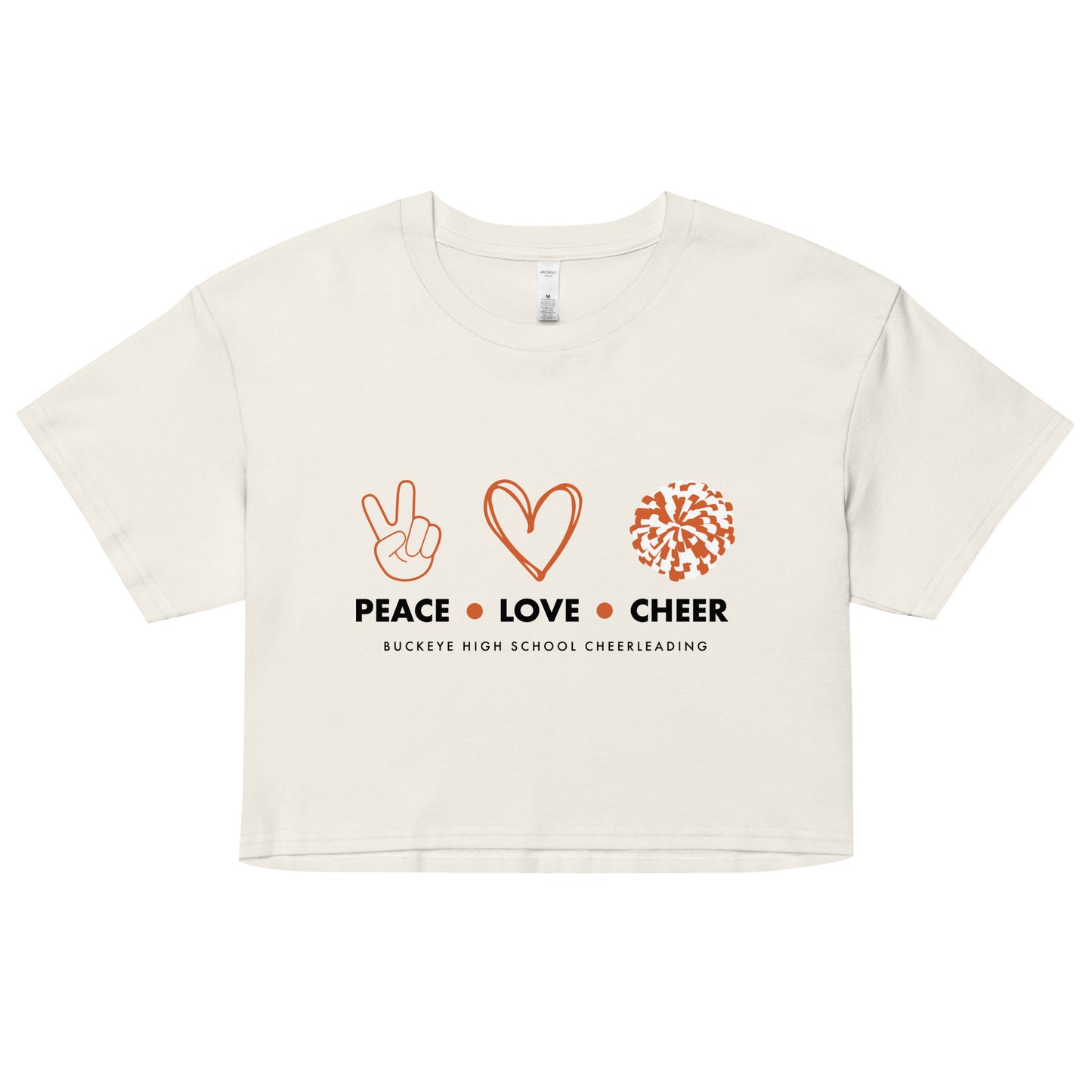 Buckeye Peace Love Cheer - Women’s crop top