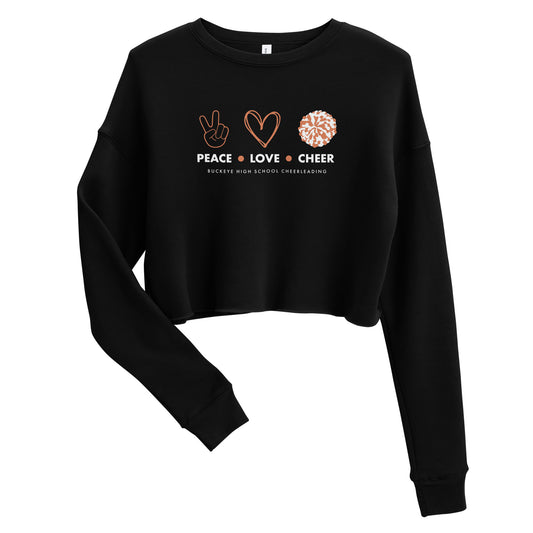 Peace Love Cheer - Women's Crop Sweatshirt