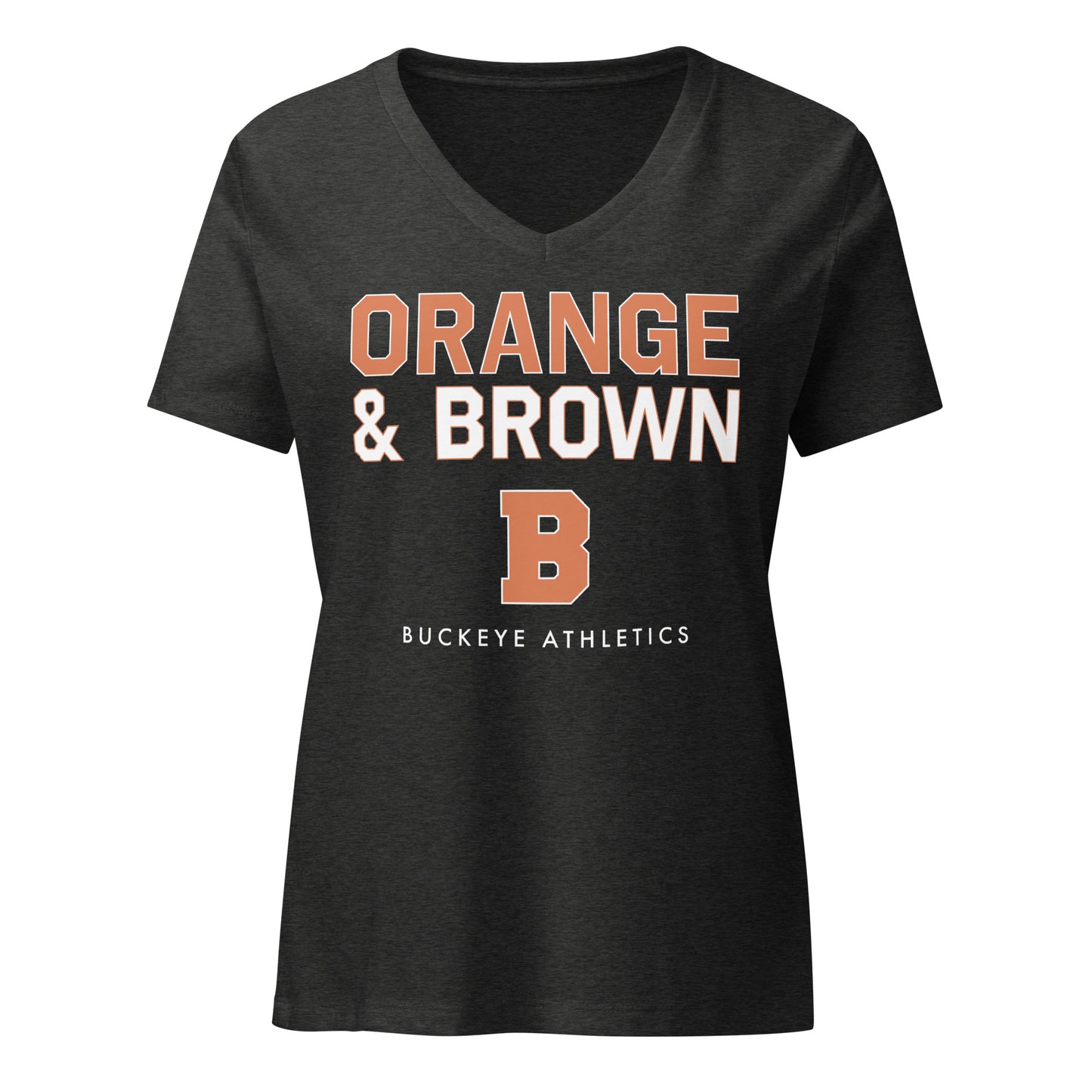 Orange & Brown - Women’s v-neck tee