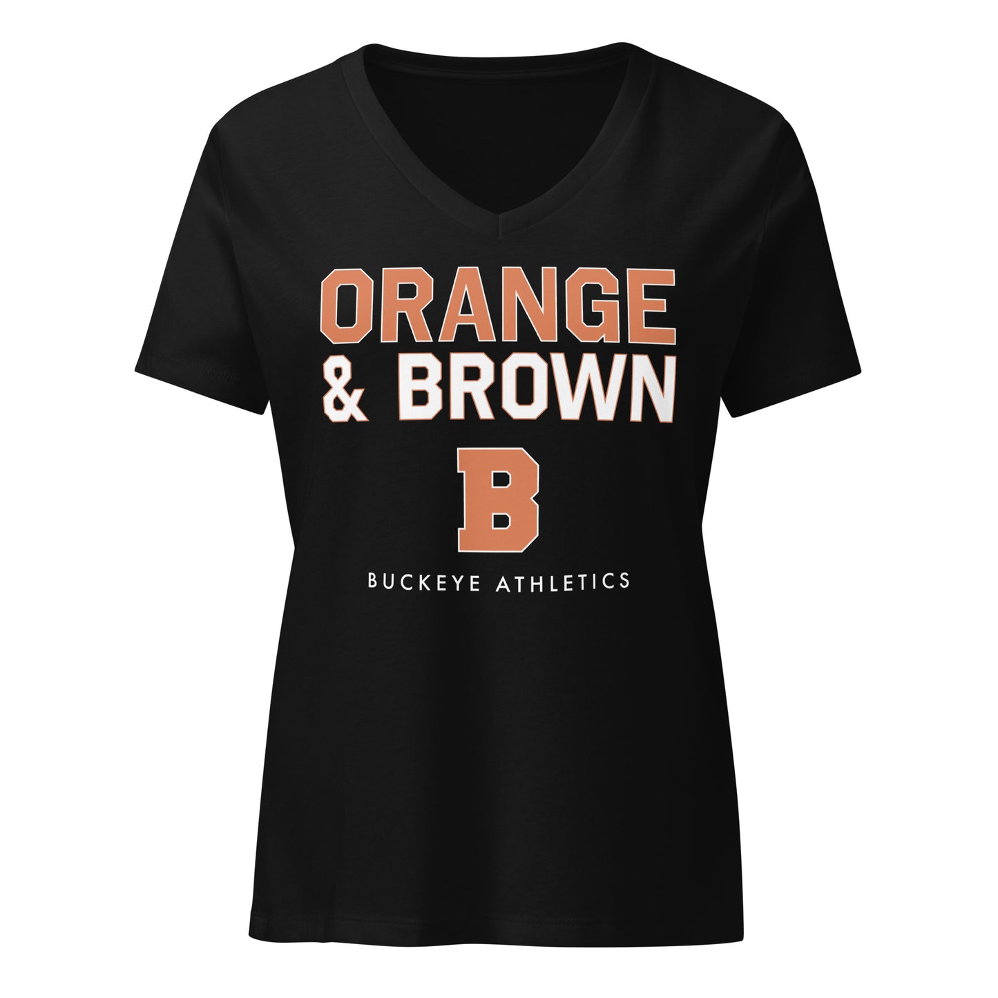 Orange & Brown - Women’s v-neck tee