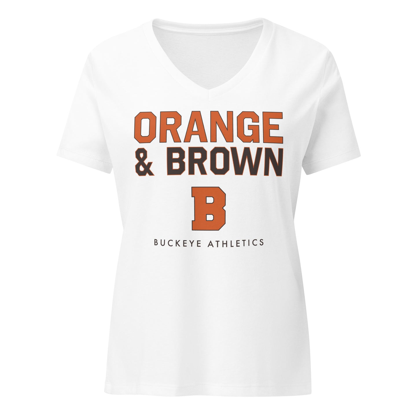 Orange & Brown - Women’s v-neck tee