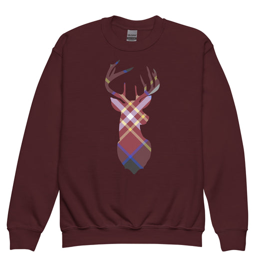 Holiday Cranberry Buck - Youth crewneck