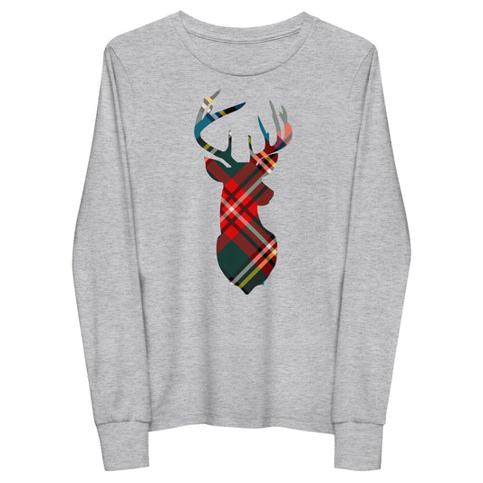 Holiday Red Buck - Youth long sleeve tee