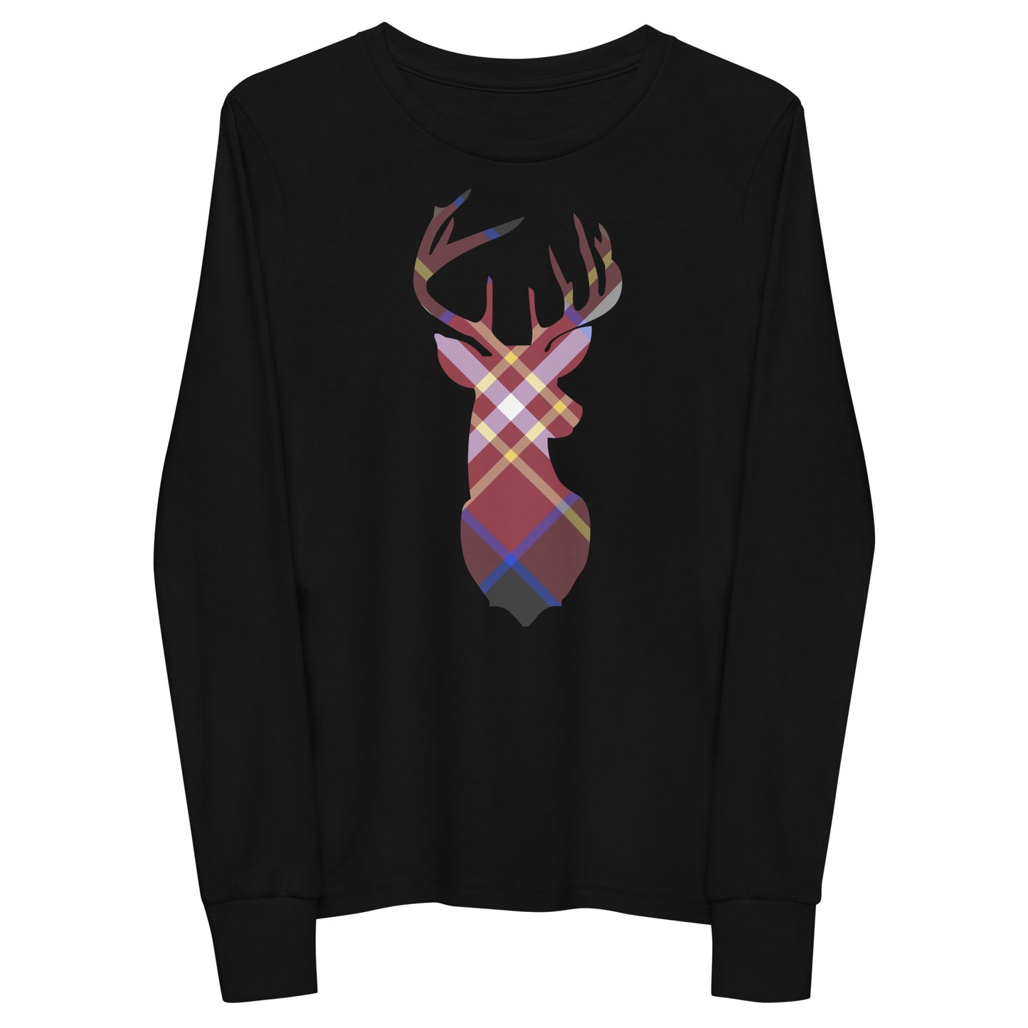 Holiday Cranberry Buck - Youth long sleeve tee