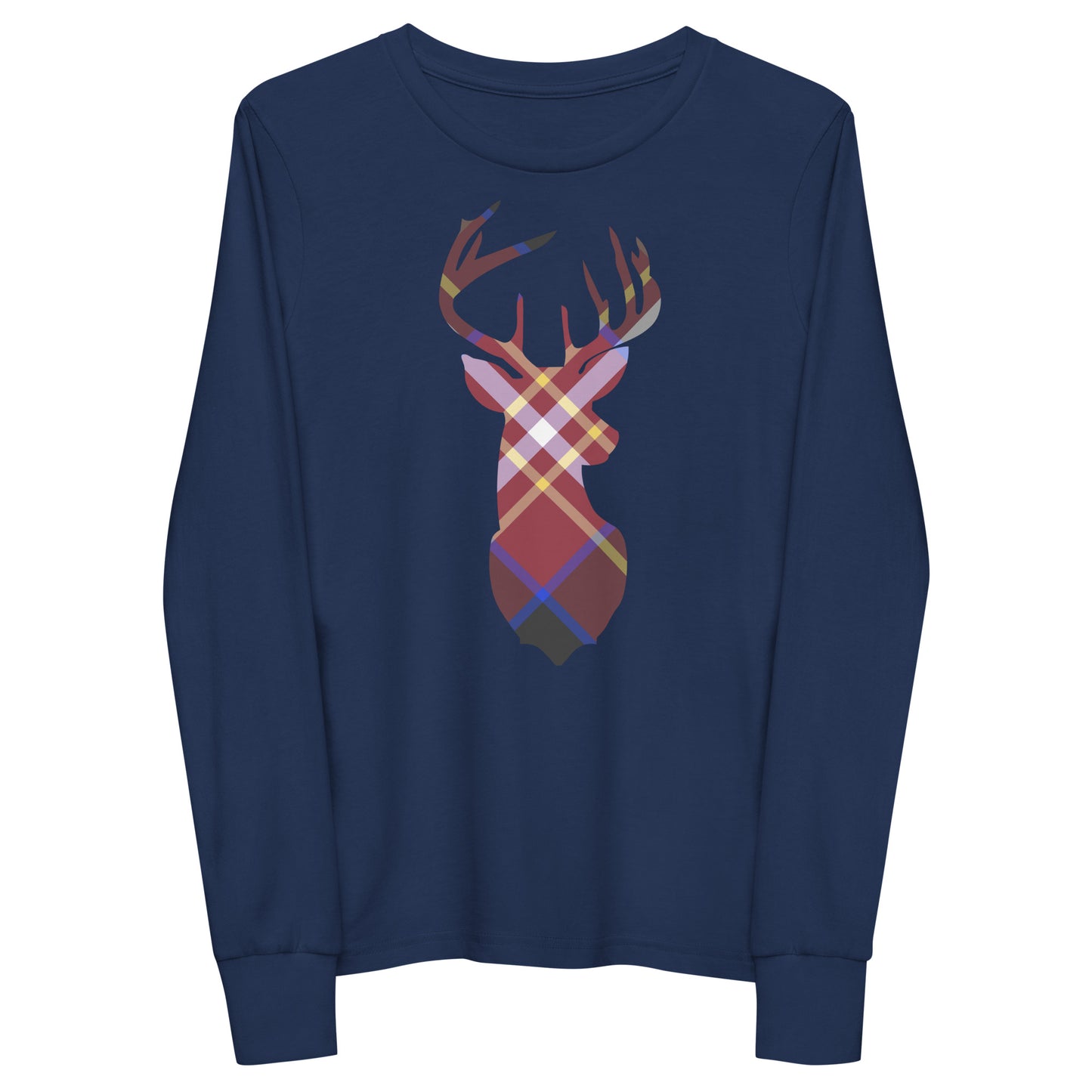 Holiday Cranberry Buck - Youth long sleeve tee