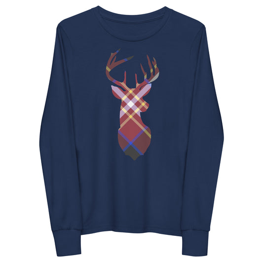 Holiday Cranberry Buck - Youth long sleeve tee