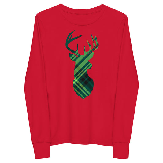 Holiday Green Buck - Youth long sleeve tee