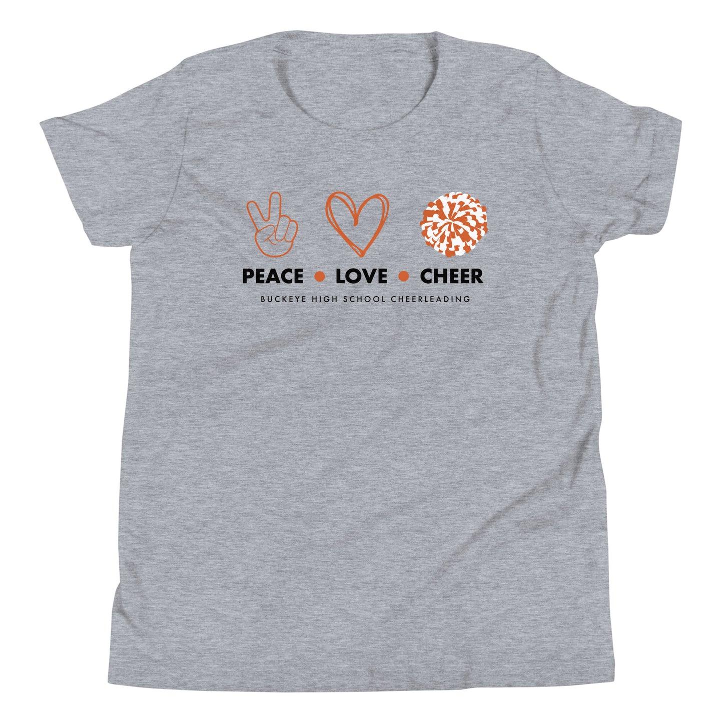 Buckeye Peace Love Cheer - Youth Tee