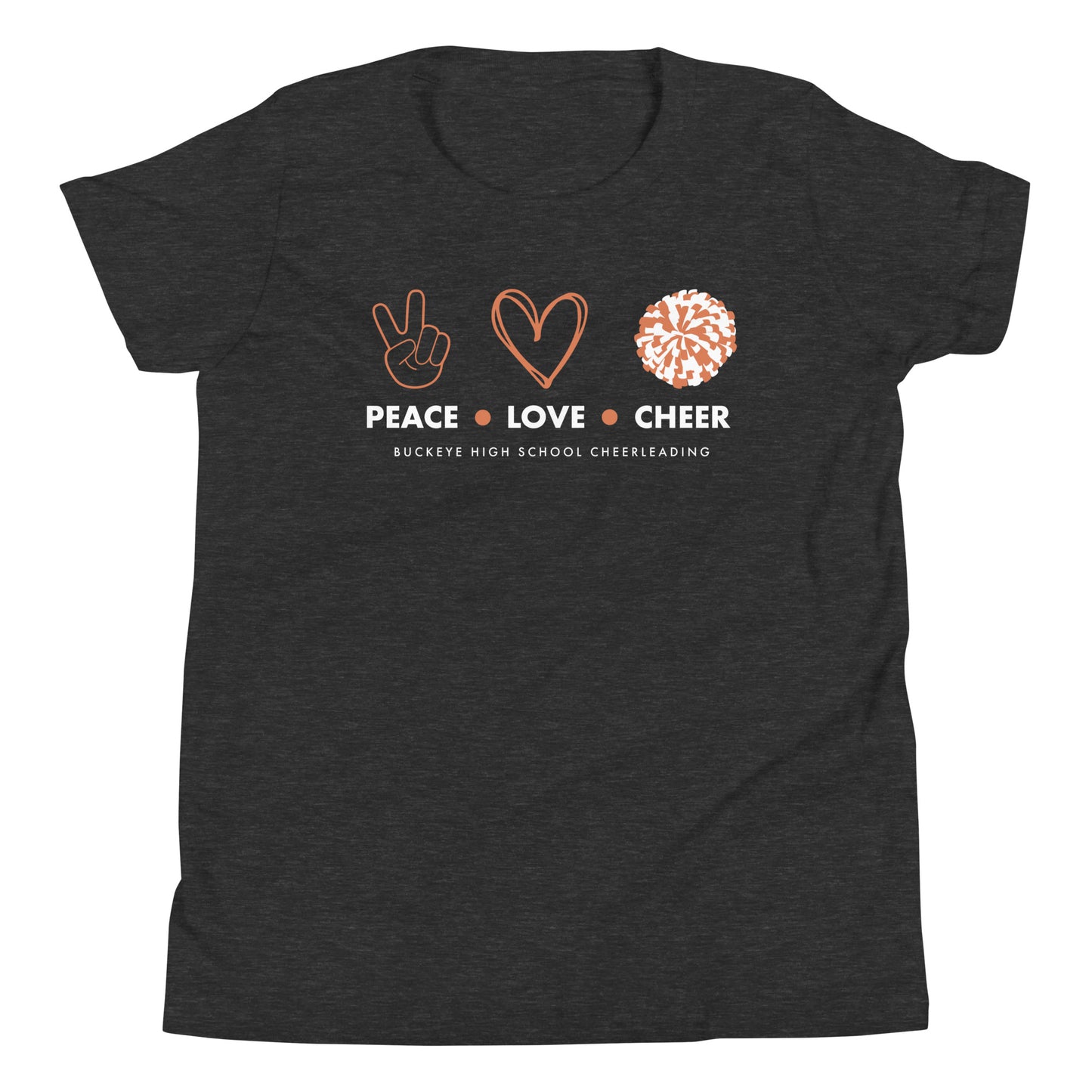 Buckeye Peace Love Cheer - Youth Tee