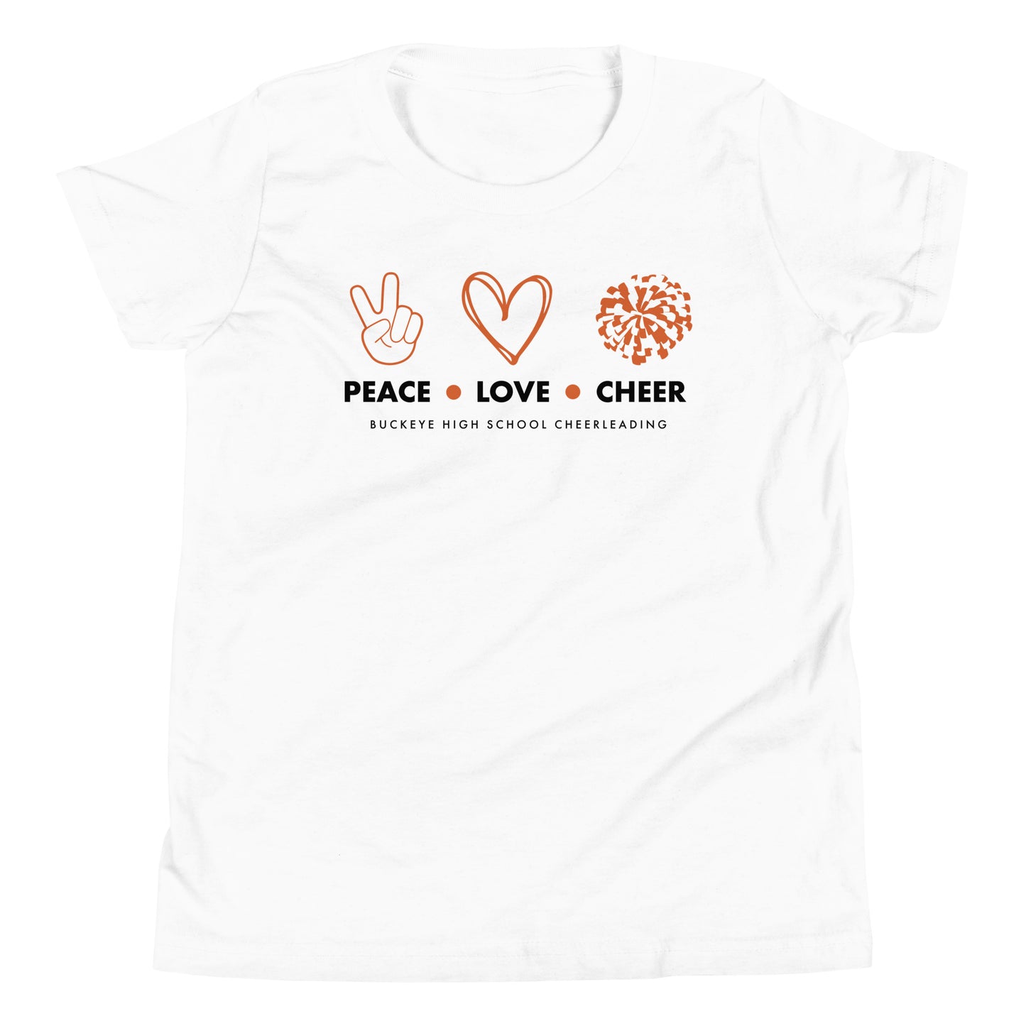 Buckeye Peace Love Cheer - Youth Tee