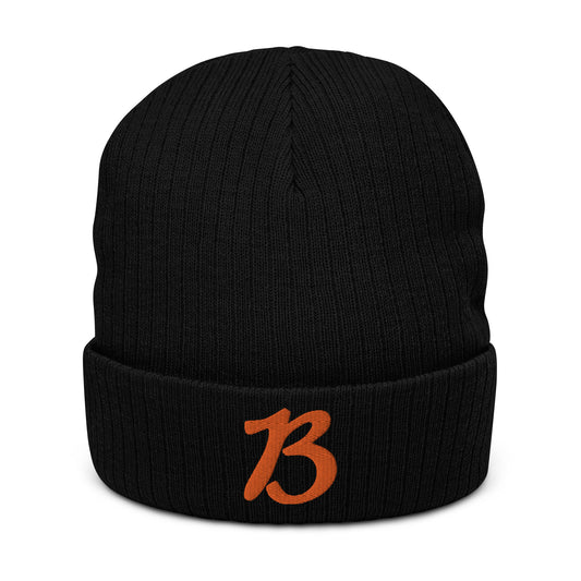 Cursive B - Ribbed Knit Beanie