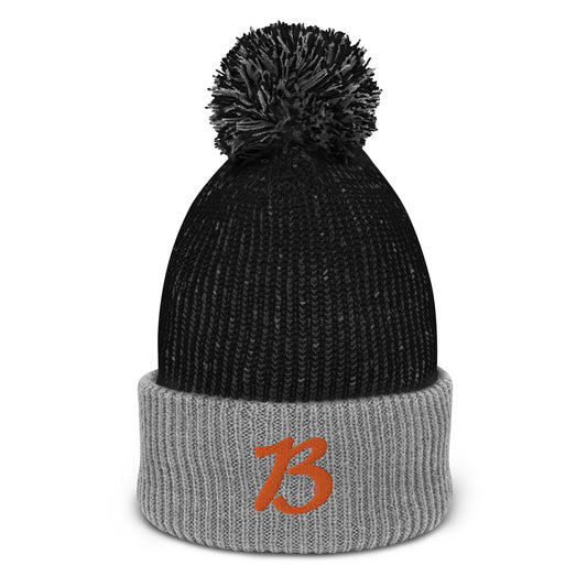 Cursive B - Pom-Pom Beanie