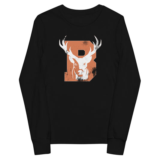 Buckeye Distressed B - Youth long sleeve tee